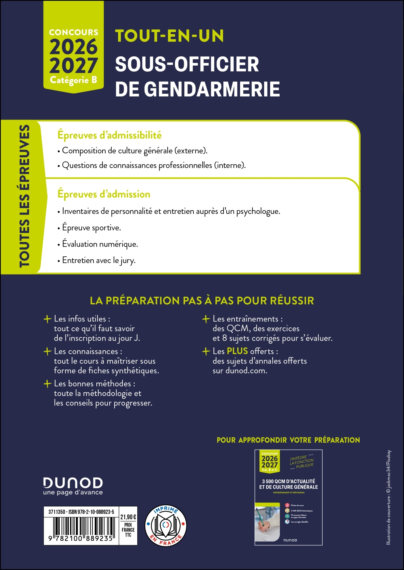 Concours Sous-officier de gendarmerie externe et interne - Tout-en-un 2026/2027 - ERICK ALEXANDERSON ROSAS, Nicolas Grenier, Corinne Pelletier, Benoît Priet, Jean Marc Groga, ISABELLE CAPESTAN, Thibault Couarc'h, Sylvain Monnier,  , Pierre Piccin - DUNOD