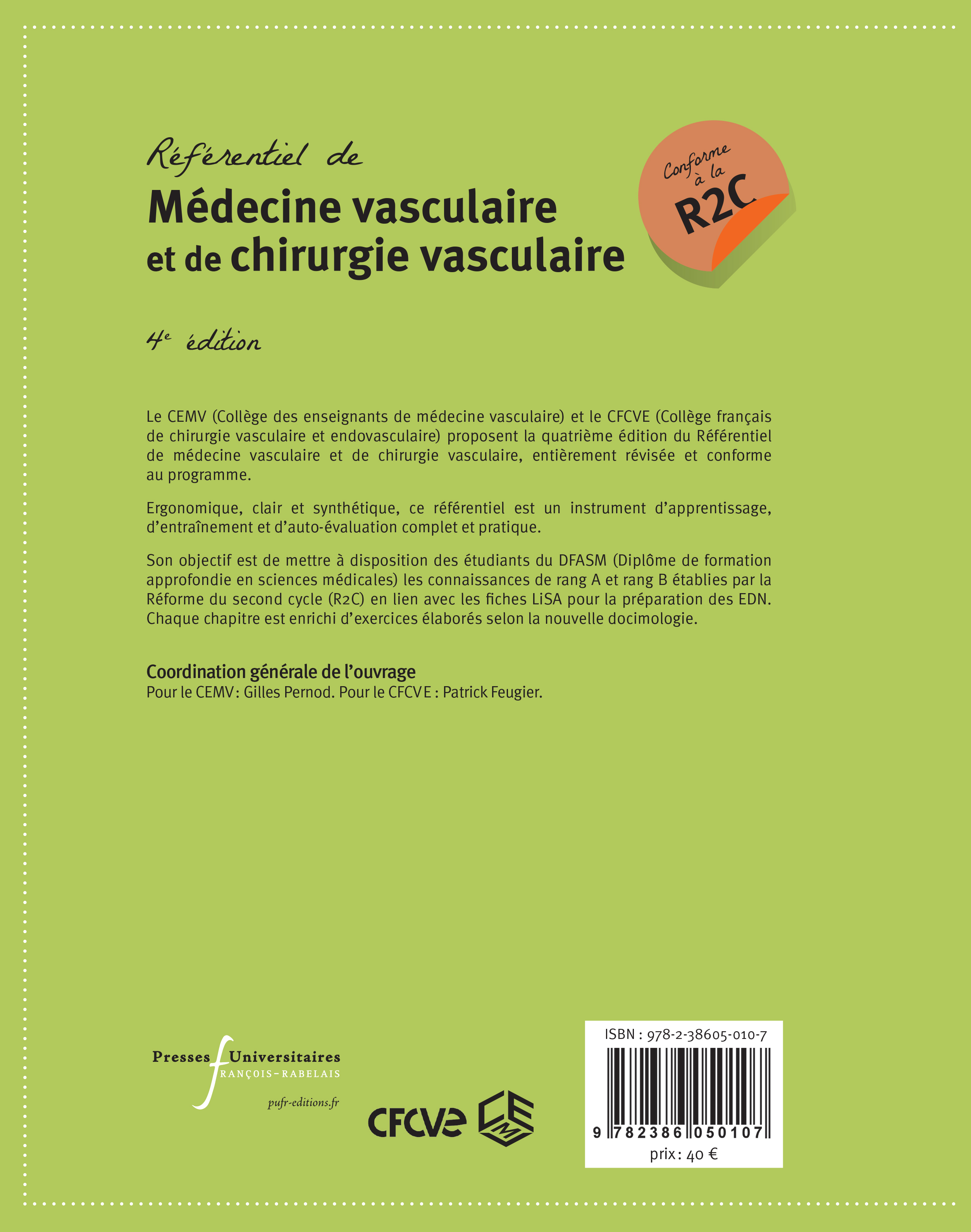 EDN référentiel de médecine vasculaire et de chirurgie vasculaire -  Collège des enseignants de médecine vasculaire,  Collège français de chirurgie vasculaire - RABELAIS