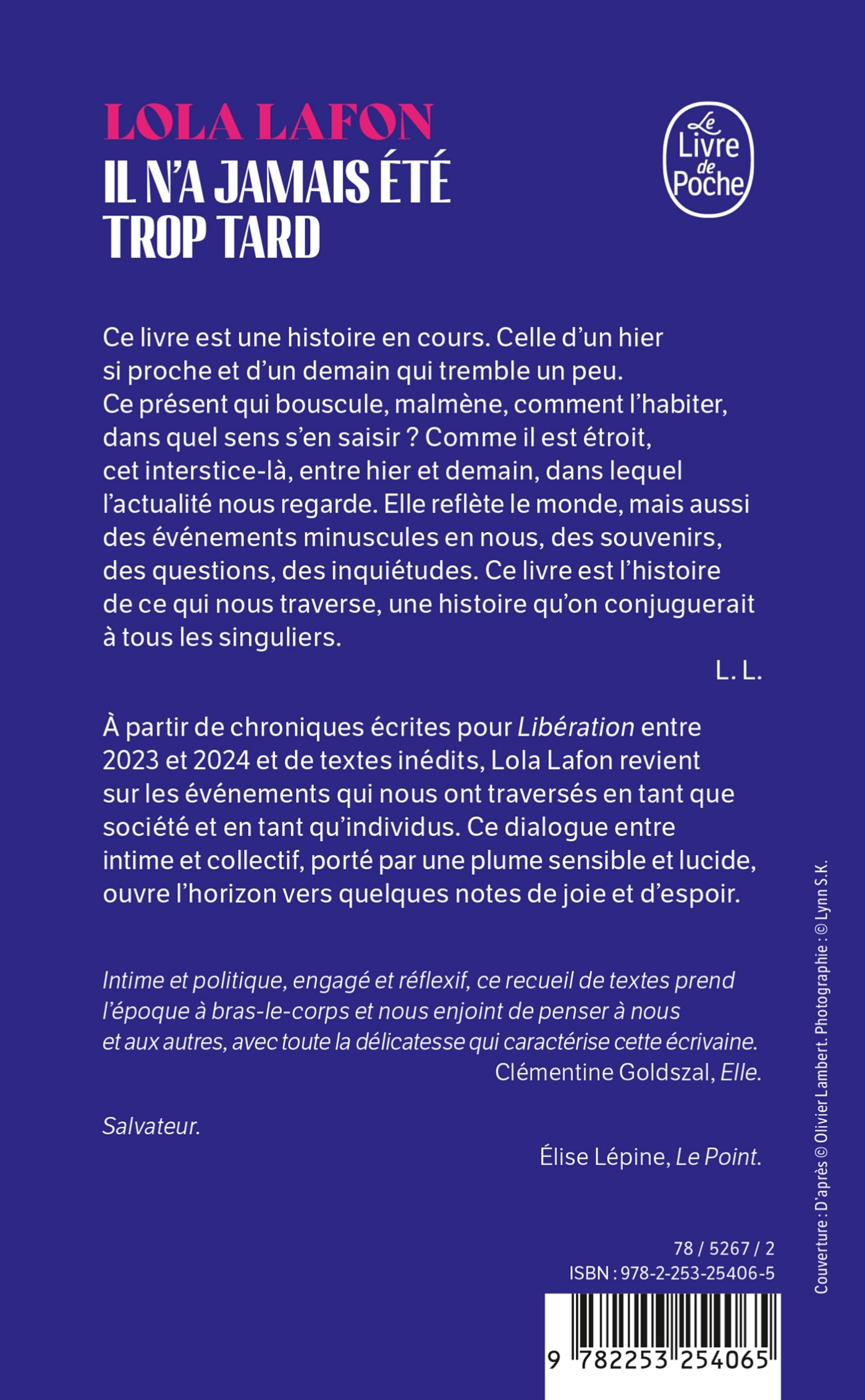 Il n'a jamais été trop tard - Lola Lafon - LGF