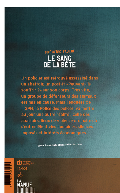 Le Sang de la bête - Frédéric Paulin - MANUFACTURE LIV