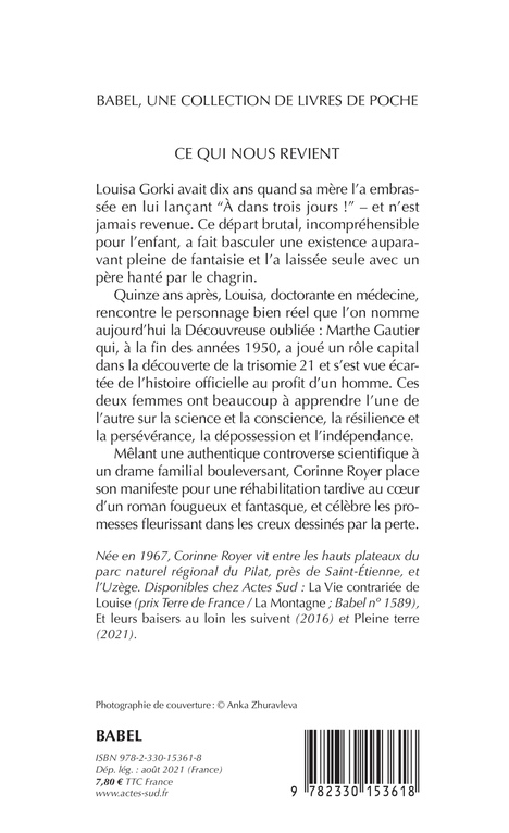 Ce qui nous revient - Corinne Royer - ACTES SUD