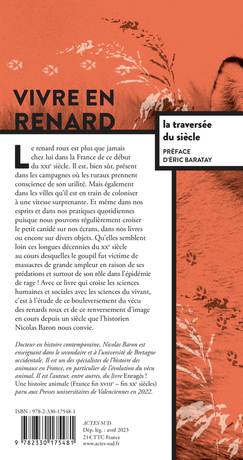 Vivre en renard - Nicolas Baron - ACTES SUD