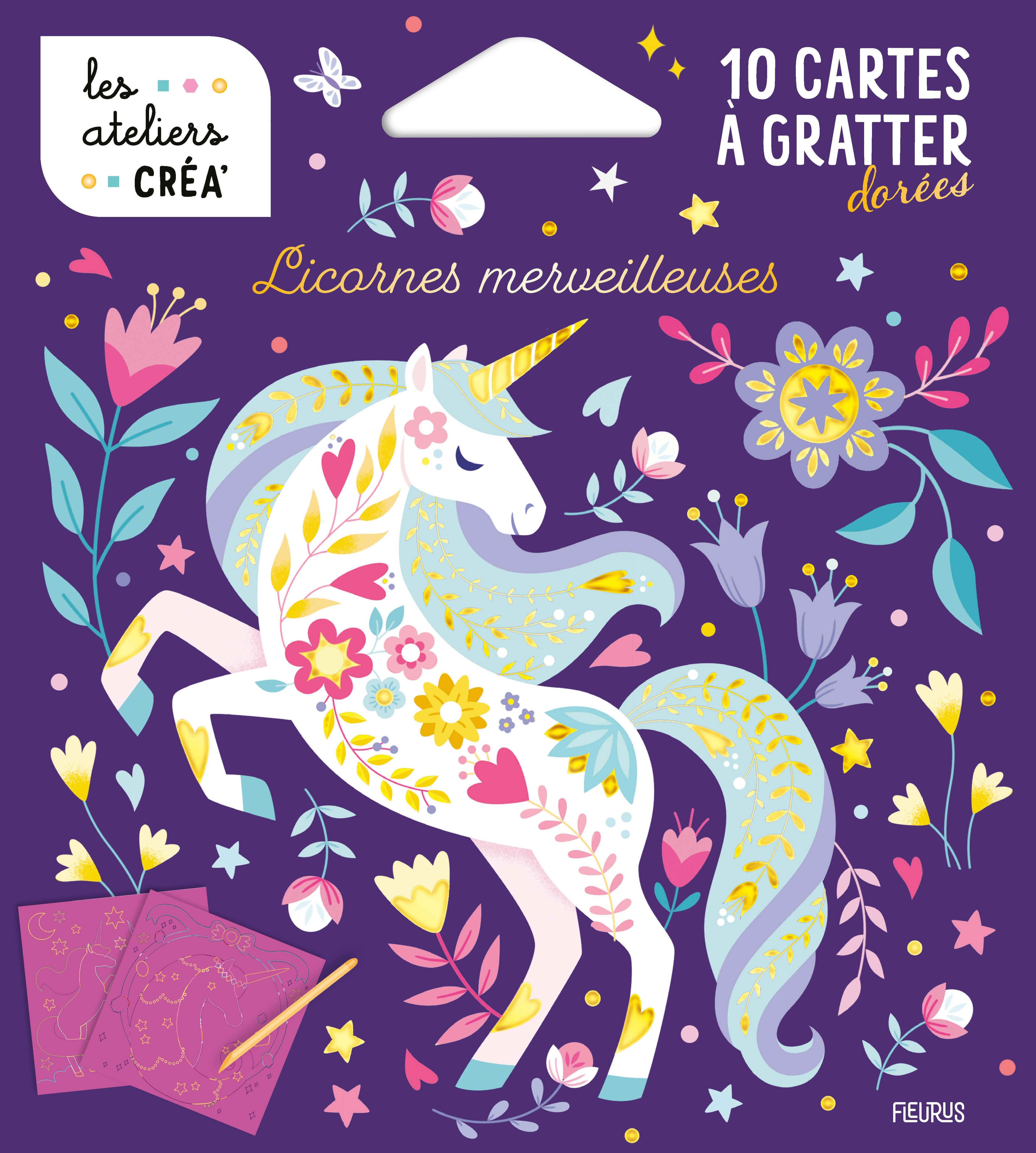 10 cartes à gratter - Licornes merveilleuses -  - FLEURUS