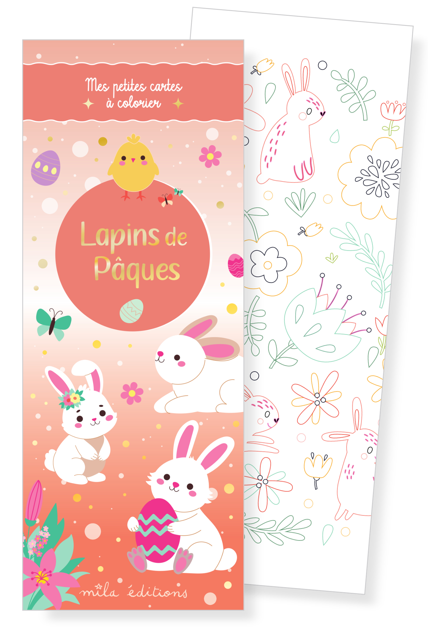 Lapins de Pâques - Mes petites cartes à colorier -  Collectif - MILA