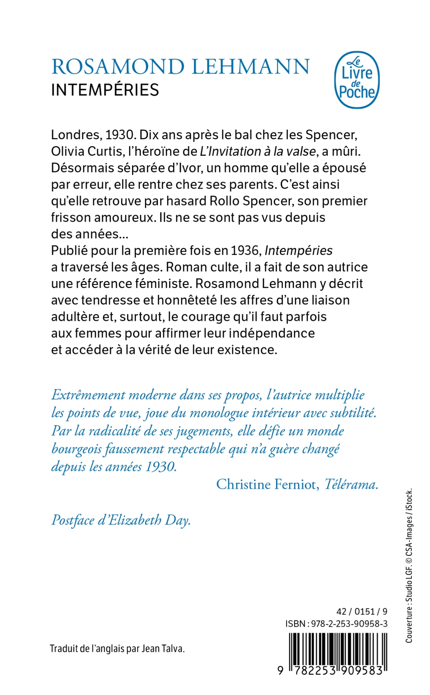 Intempéries - Rosamond Lehmann - LGF