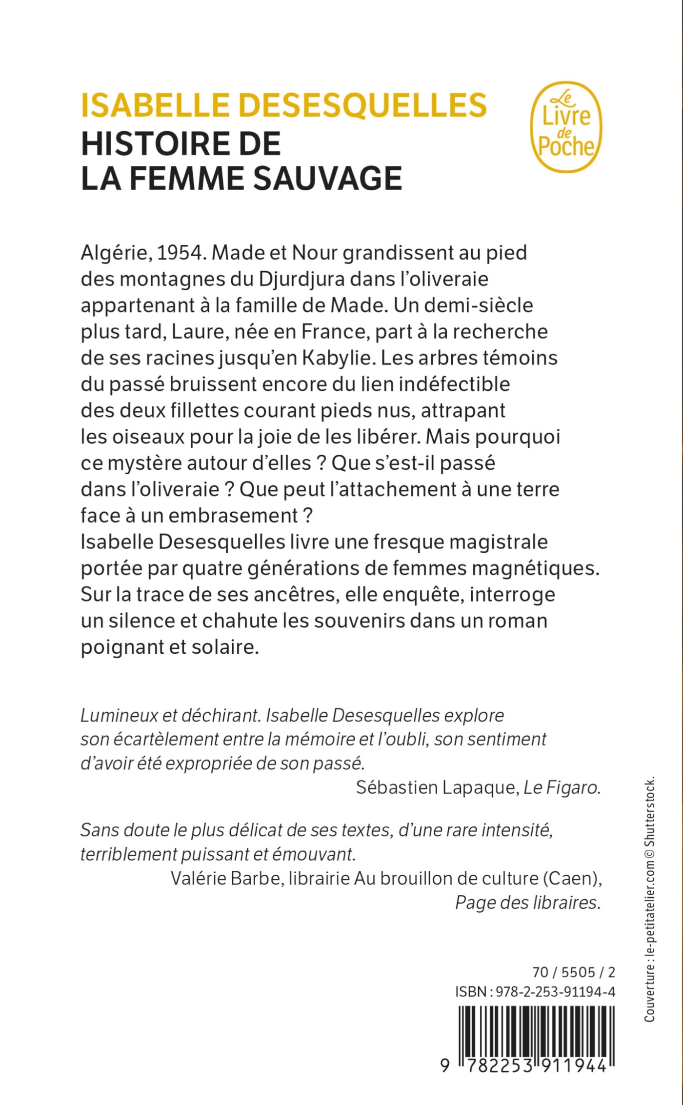 Histoire de la femme sauvage - Isabelle Desesquelles - LGF