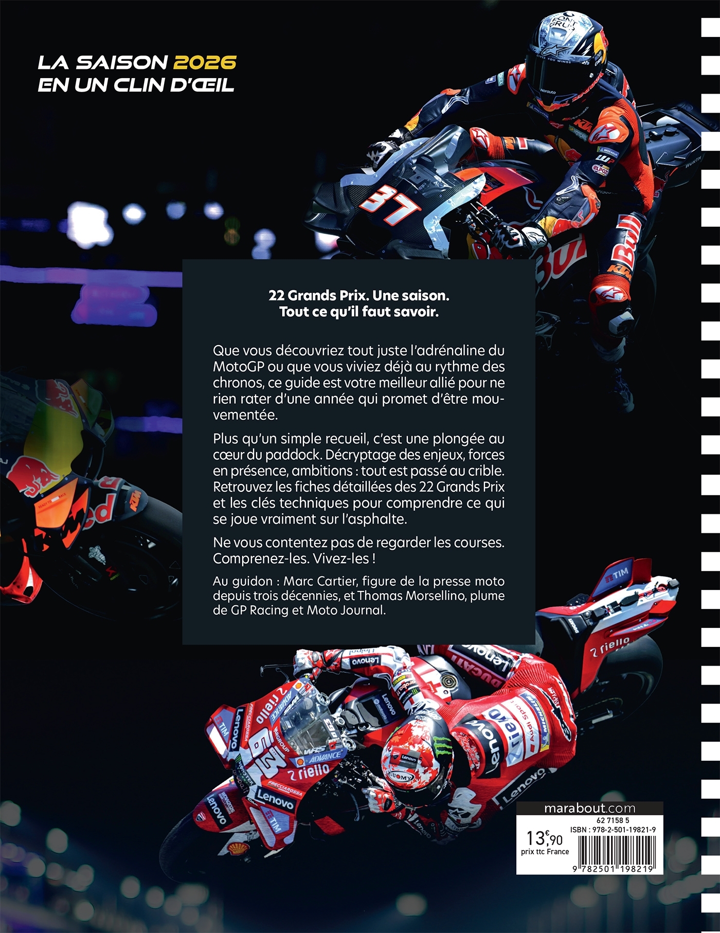 Le guide 2026 de la moto GP - Michel Cartier, Marc Cartier, Thomas Morsellino - MARABOUT