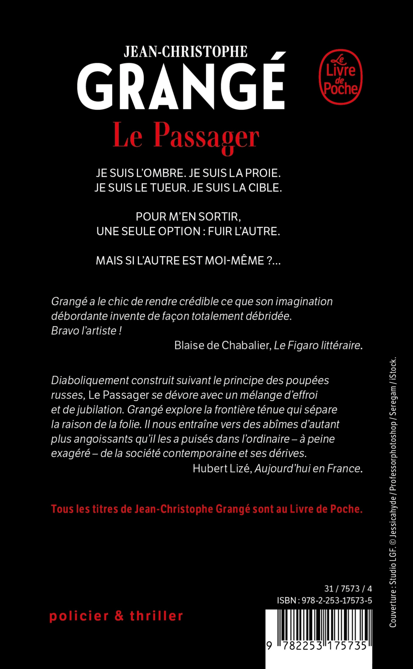 Le Passager - Jean-Christophe Grange - LGF