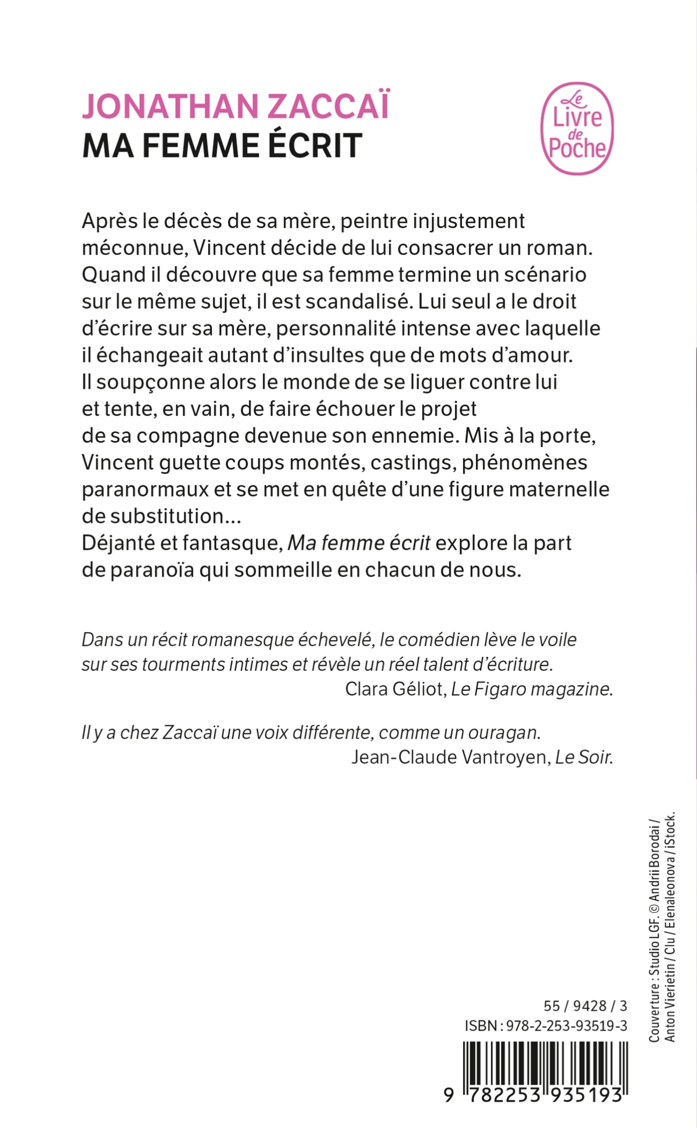 Ma femme écrit - Jonathan Zaccaï - LGF