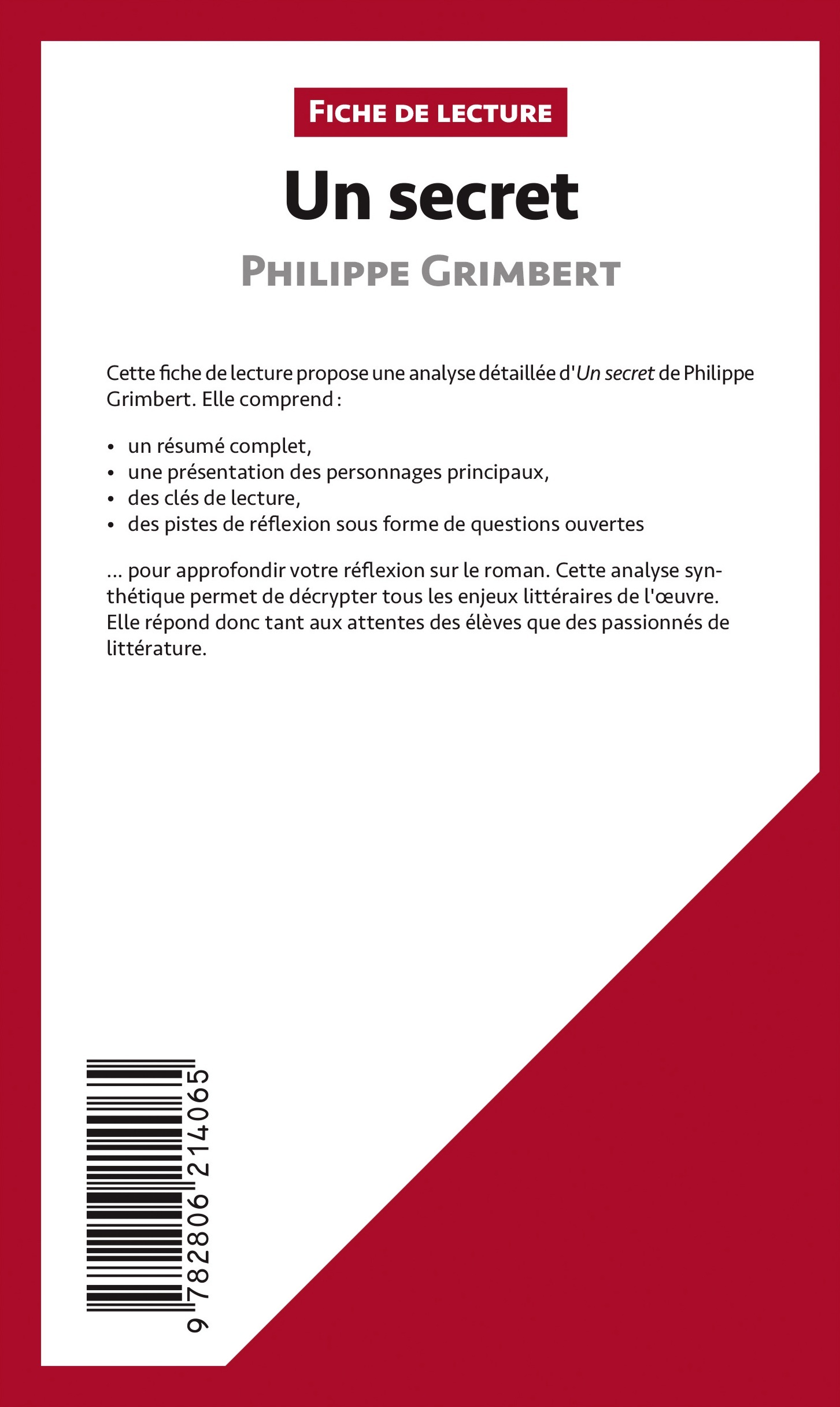 Un secret de Philippe Grimbert (Fiche de lecture) - PIERRE WEBER,  lePetitLitteraire - LEPETITLITTERAI