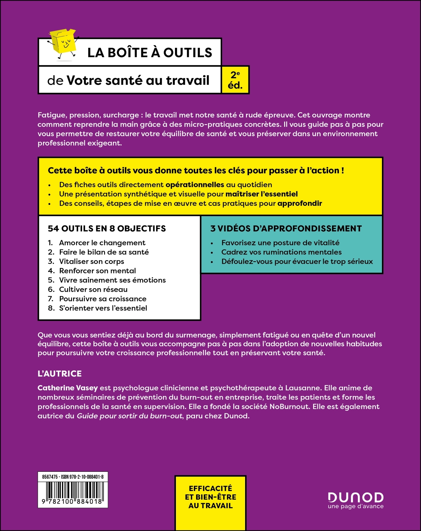 La boîte à outils de votre santé au travail - 2e éd. - CATHERINE VASEY - DUNOD
