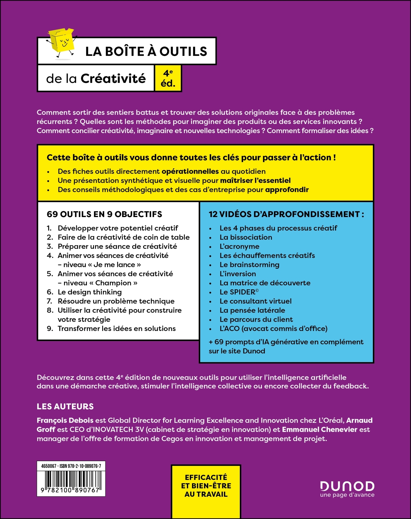 La Boîte à outils de la créativité - 4e éd. - François Debois, Arnaud Groff, Emmanuel Chenevier - DUNOD