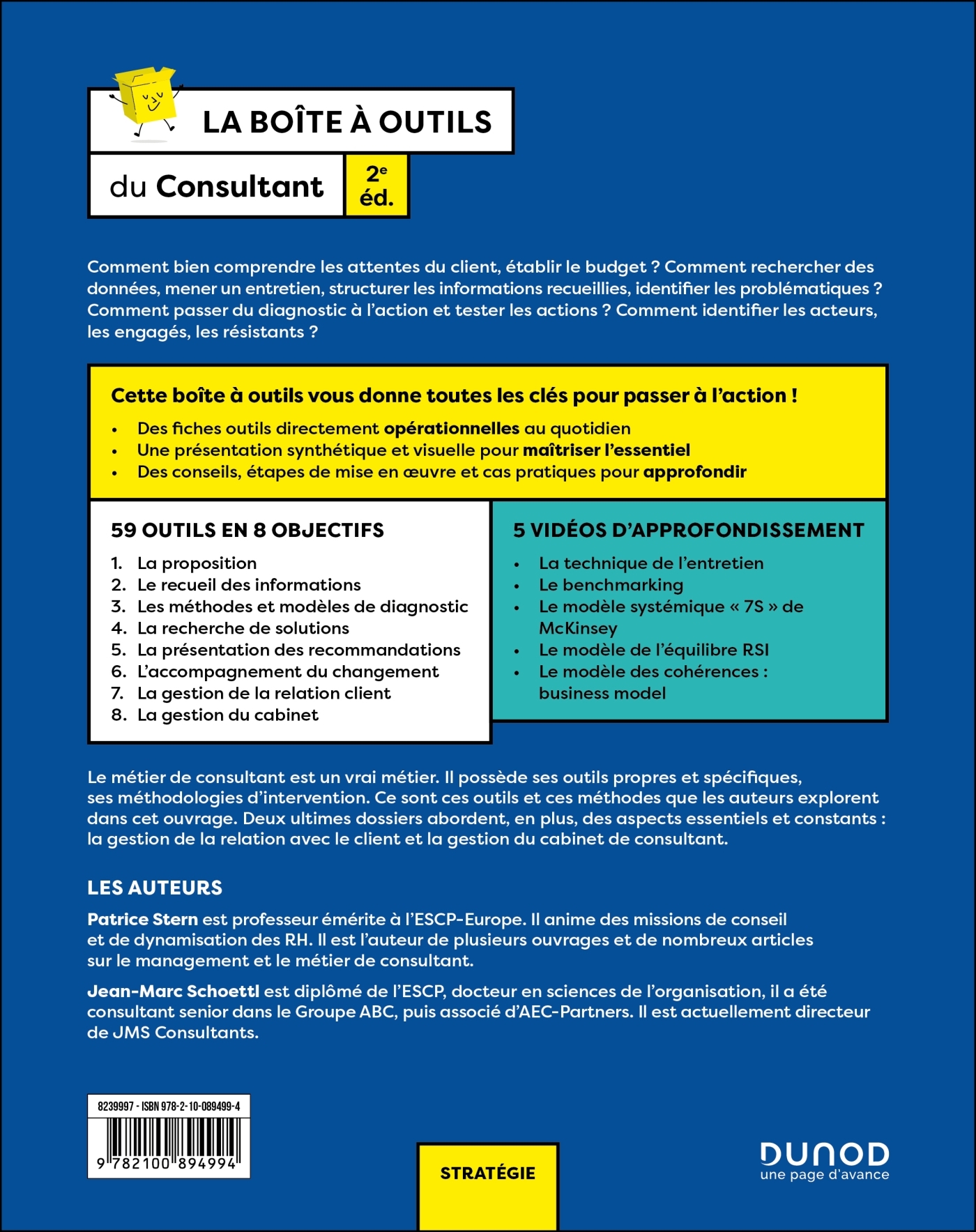 La boîte à outils du Consultant - 2e éd. - Patrice Stern, Jean- Marc Schoettl - DUNOD