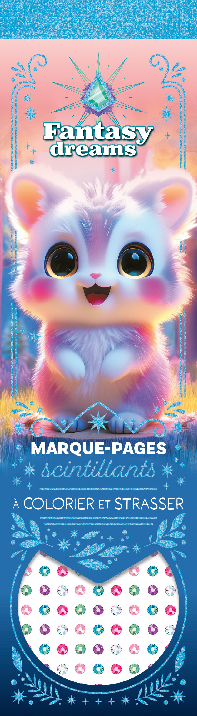 Marque-pages à strasser et à colorier BLEU -  - FLEURUS