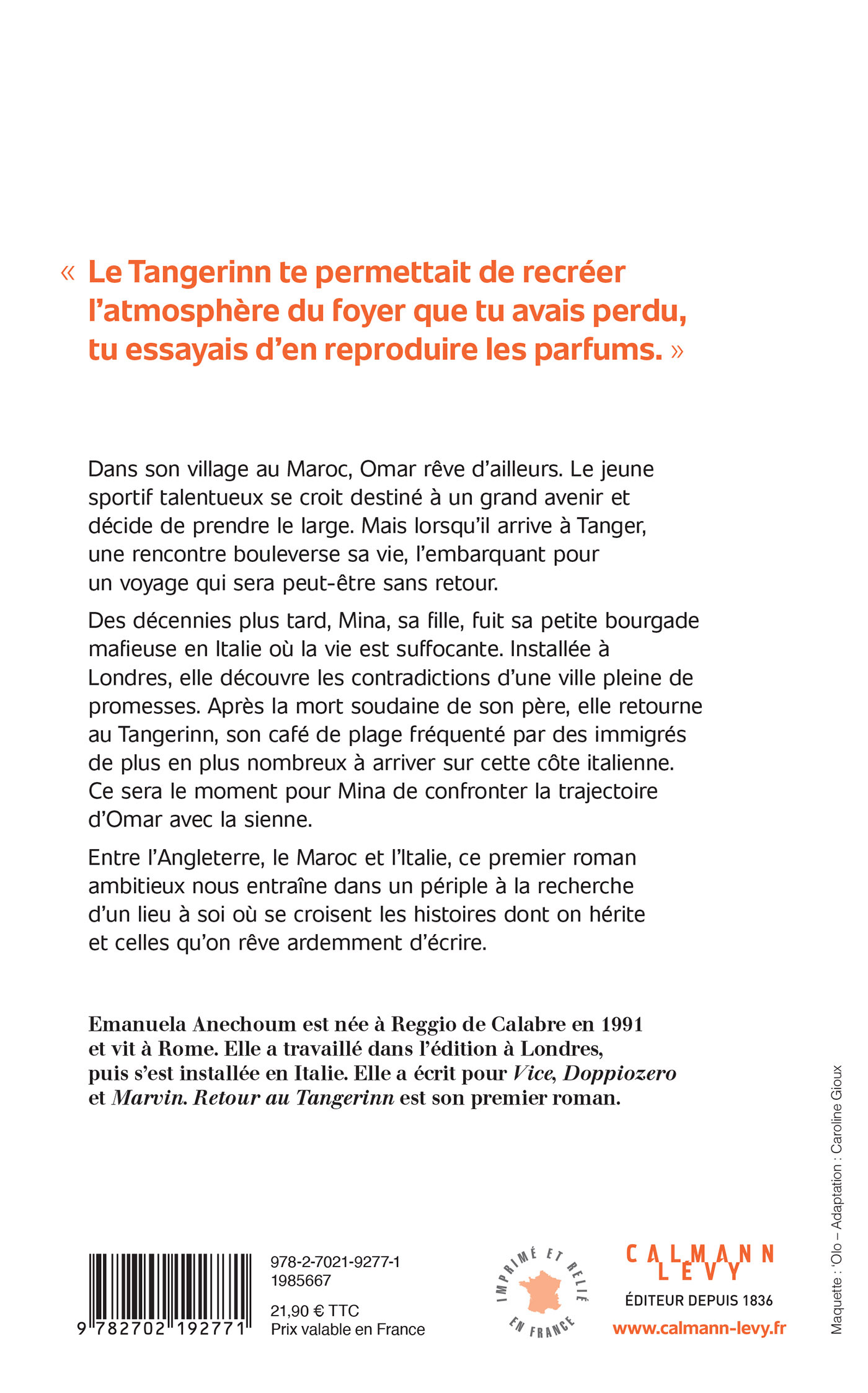 Retour au Tangerinn - Emanuela Anechoum - CALMANN-LEVY