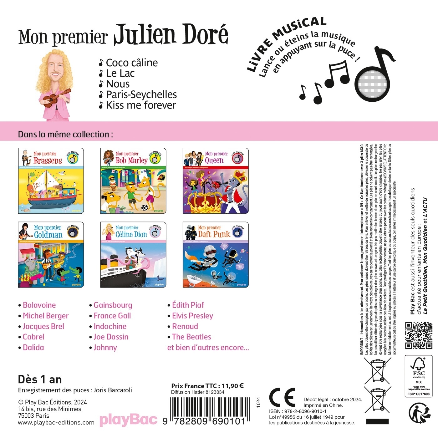 Livre musical - Mon premier Julien Doré - GRANDGIRARD MELANIE - PLAY BAC