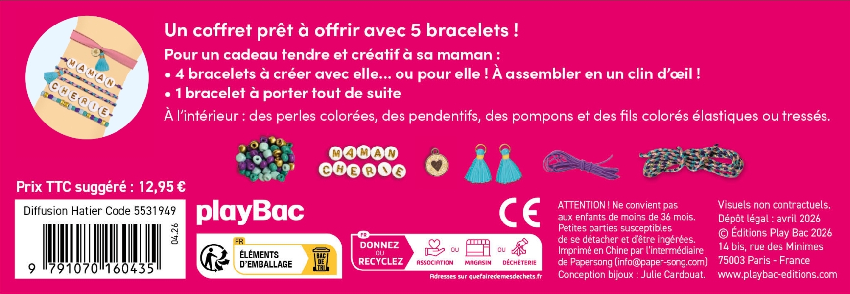 Coffret Bracelets pour Maman chérie -   - PLAY BAC