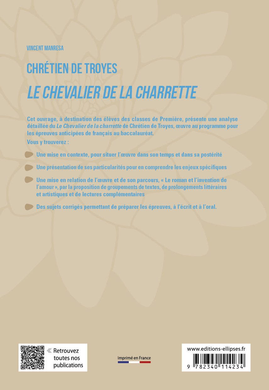 Chrétien de Troyes, Le Chevalier de la charrette - Vincent Manresa - ELLIPSES