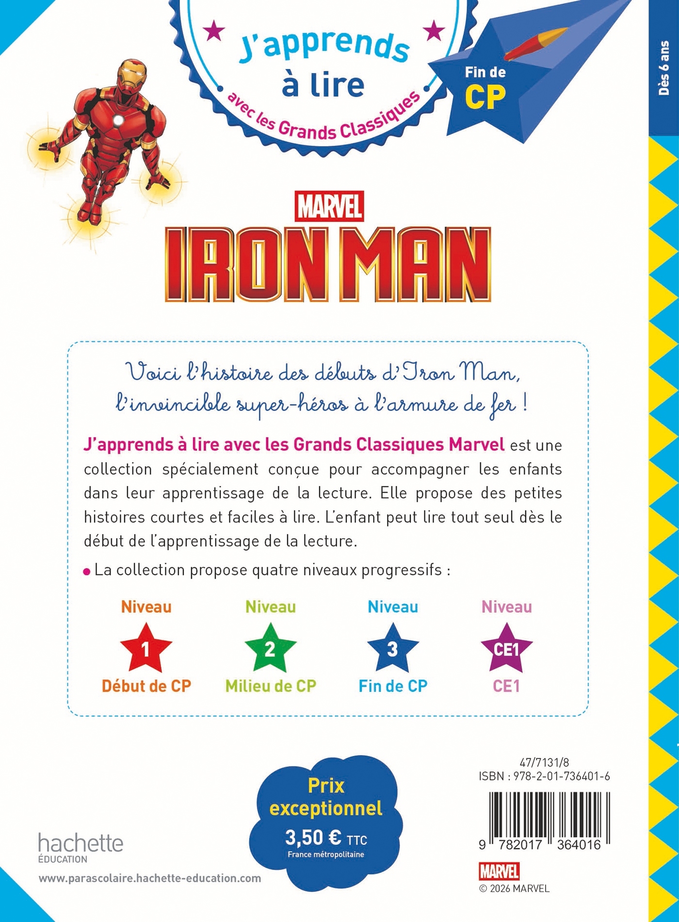 Disney - CP niveau 3 - Marvel - Iron Man - Isabelle Albertin - HACHETTE EDUC