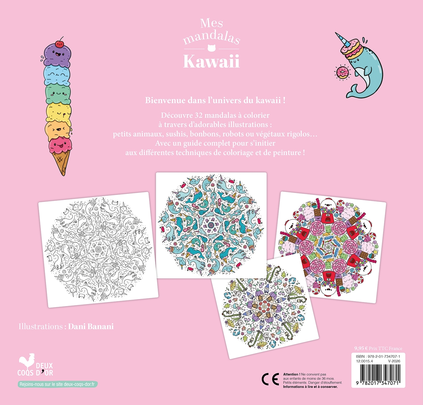 Mes mandalas kawaii -  - DEUX COQS D OR