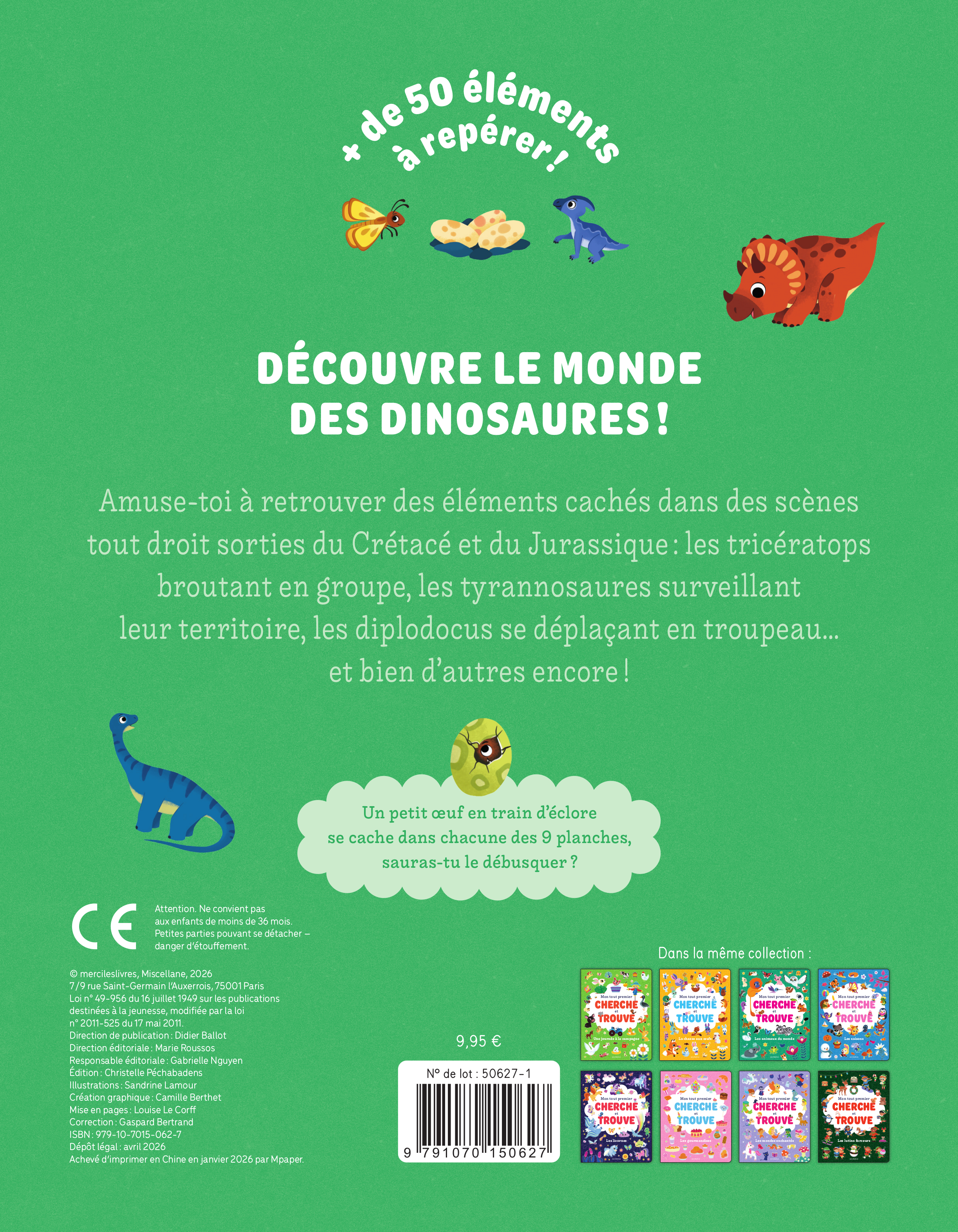 Mon tout premier cherche et trouve - Les dinosaures - Sandrine Lamour - MERCILESLIVRES