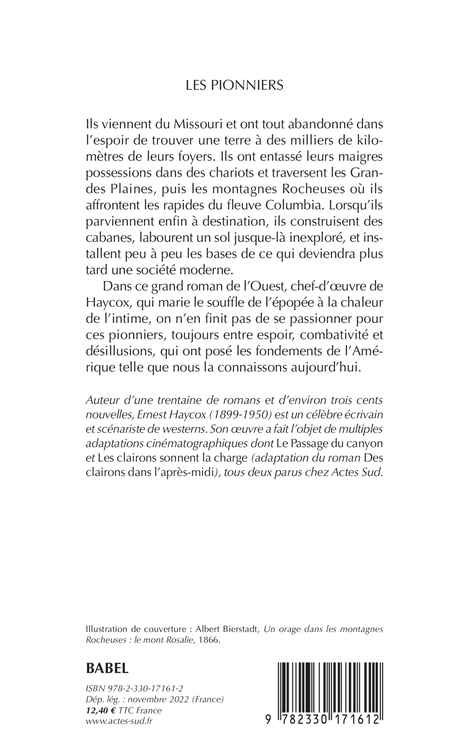 Les Pionniers - Ernest Haycox, Bertrand Tavernier - ACTES SUD