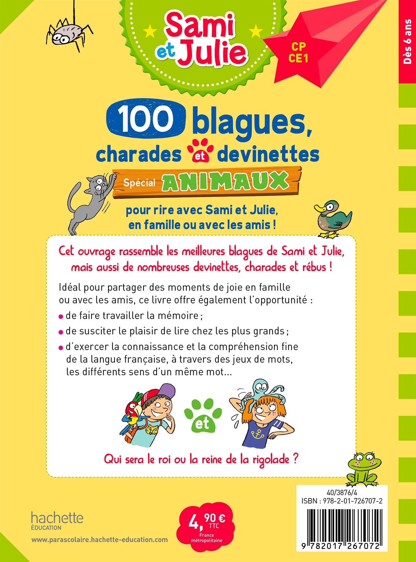 Sami et Julie - 100 blagues, charades et devinettes Spécial Animaux CP-CE1 - Aurore MEYER - HACHETTE EDUC