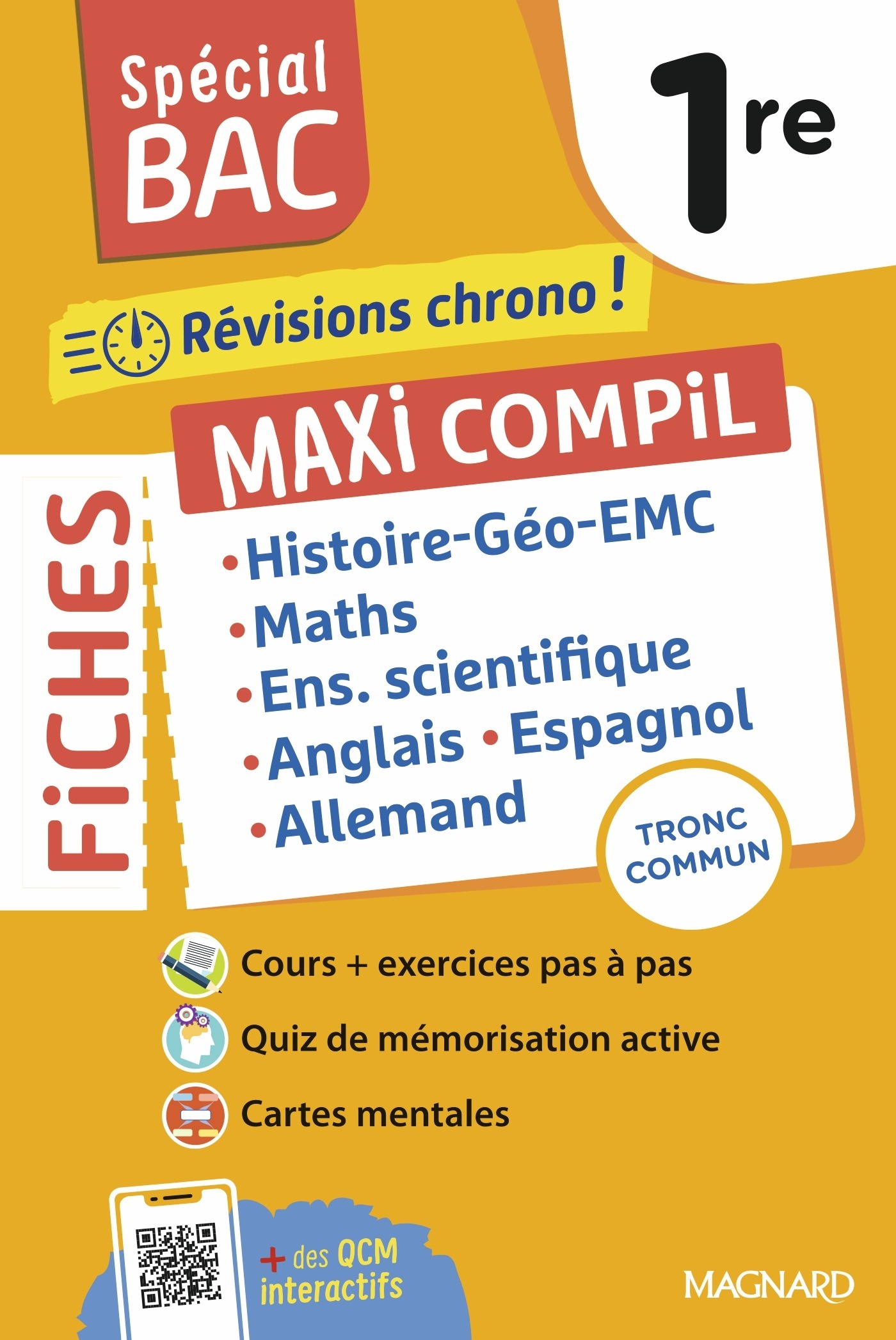 Spécial BAC 2026 - Maxi Compil de Fiches tronc commun 1re - Nadine Daboval, Astrid Haeffner, Marc REYNÉS MOLERO, Marie Derocles-Ansel, Fabienne Bourdillat, Hélène FONTY, Nicolas GAREL, Isabelle Eisenstein - MAGNARD