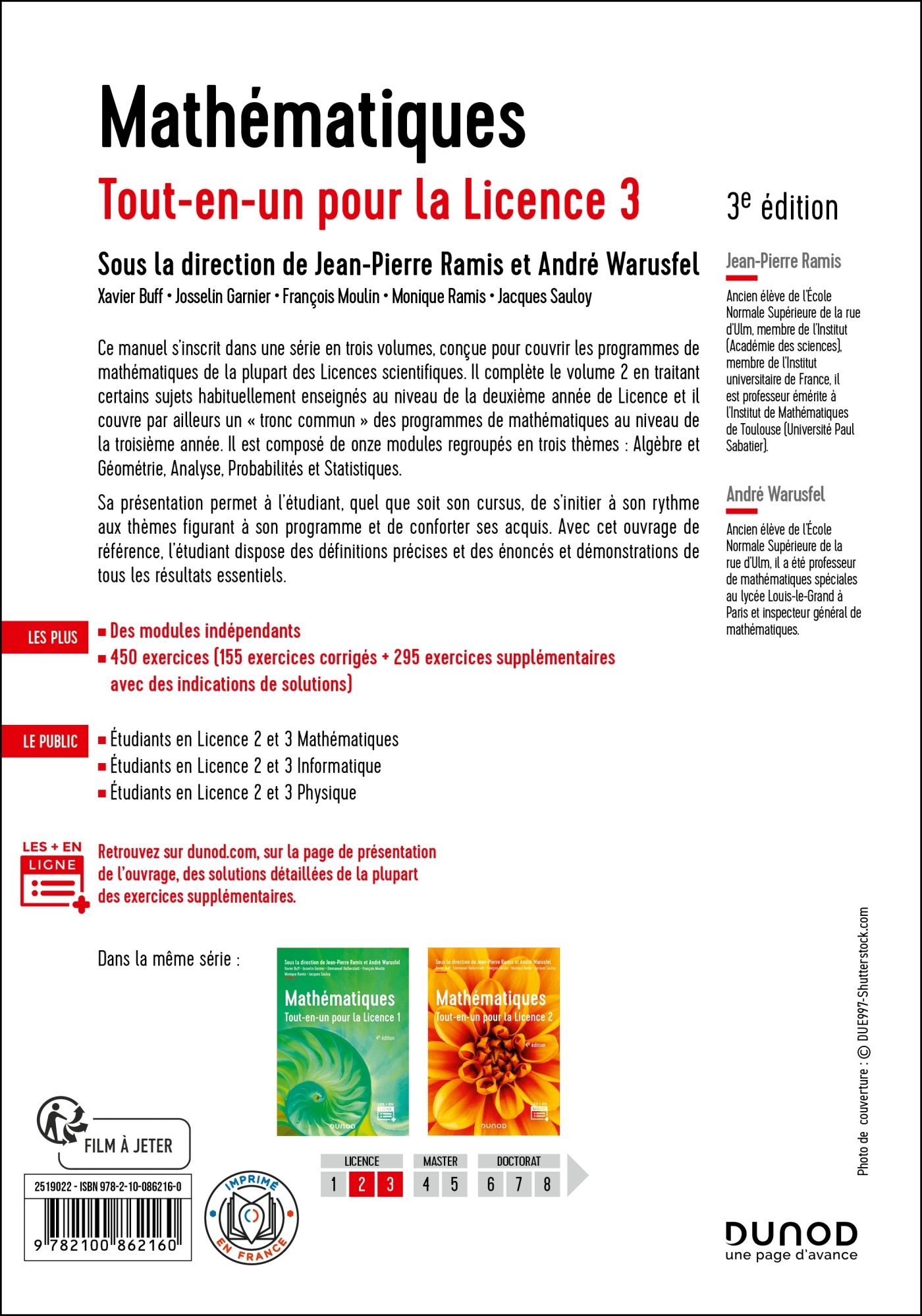 Mathématiques Tout-en-un pour la Licence 3 - 3e éd. - Jean-Pierre Ramis, André Warusfel, FRANCOIS MOULIN, Xavier Buff, Josselin Garnier, Jacques Sauloy, Monique Ramis - DUNOD