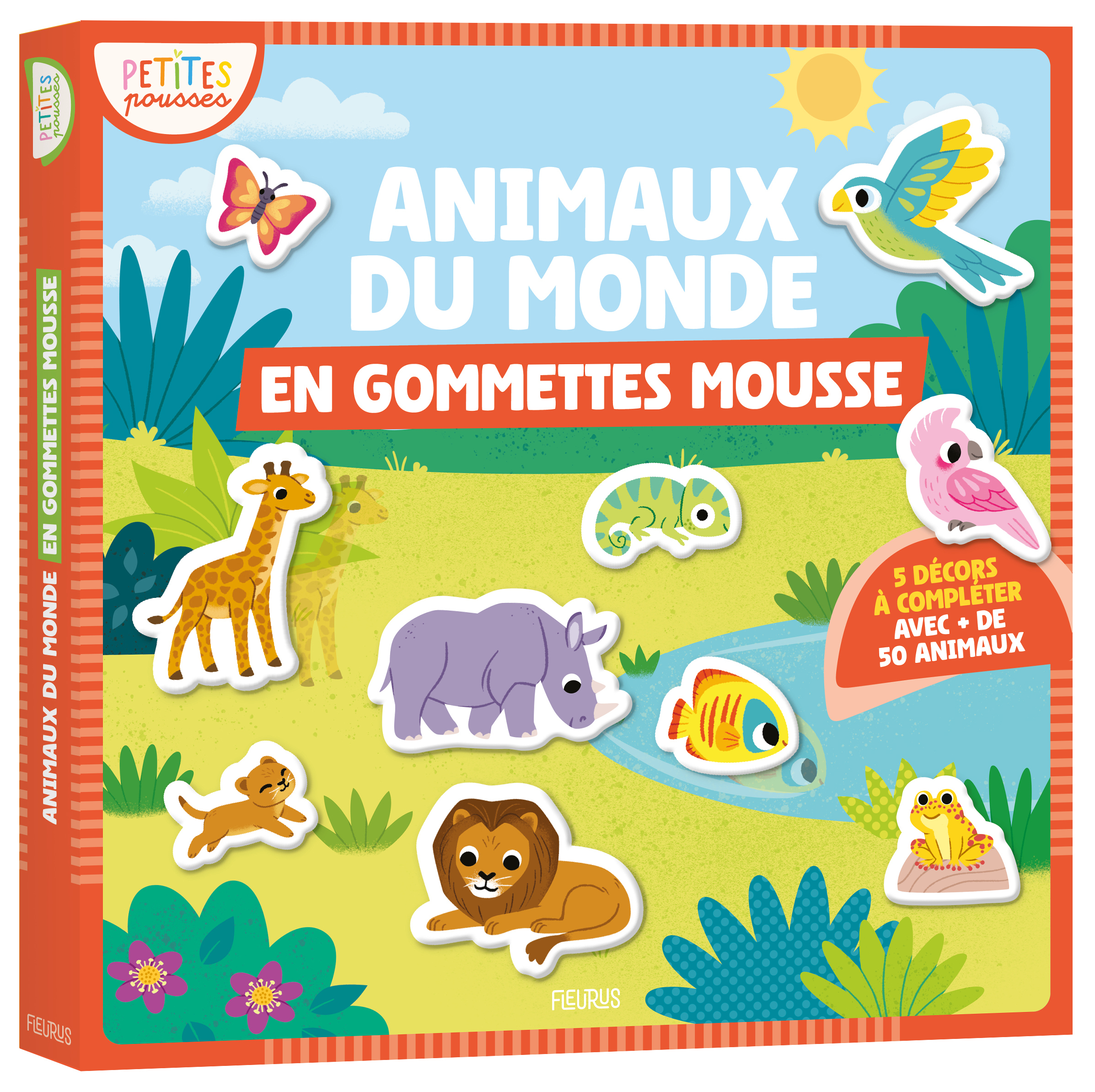 Animaux du monde en gommettes mousse -  - FLEURUS