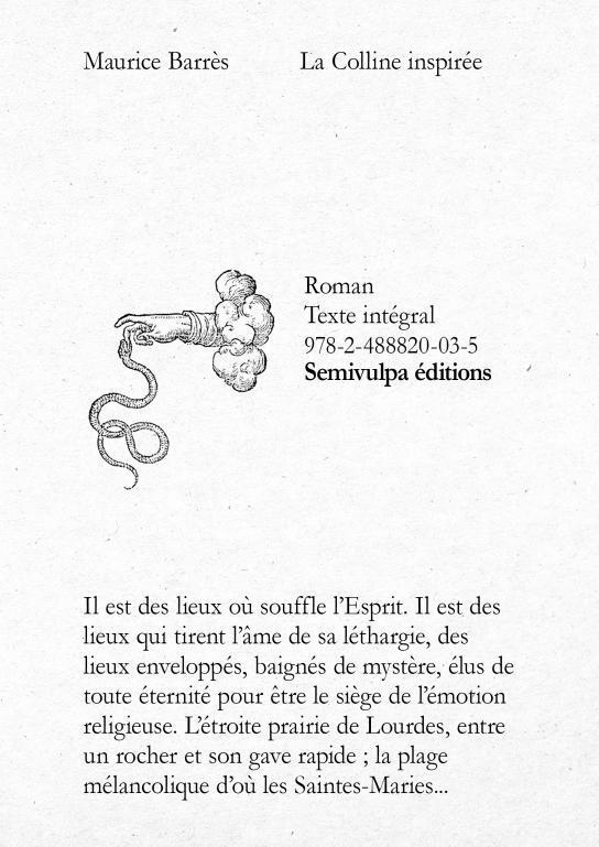 La Colline inspirée -  Maurice Barrès - THEBOOKEDITION