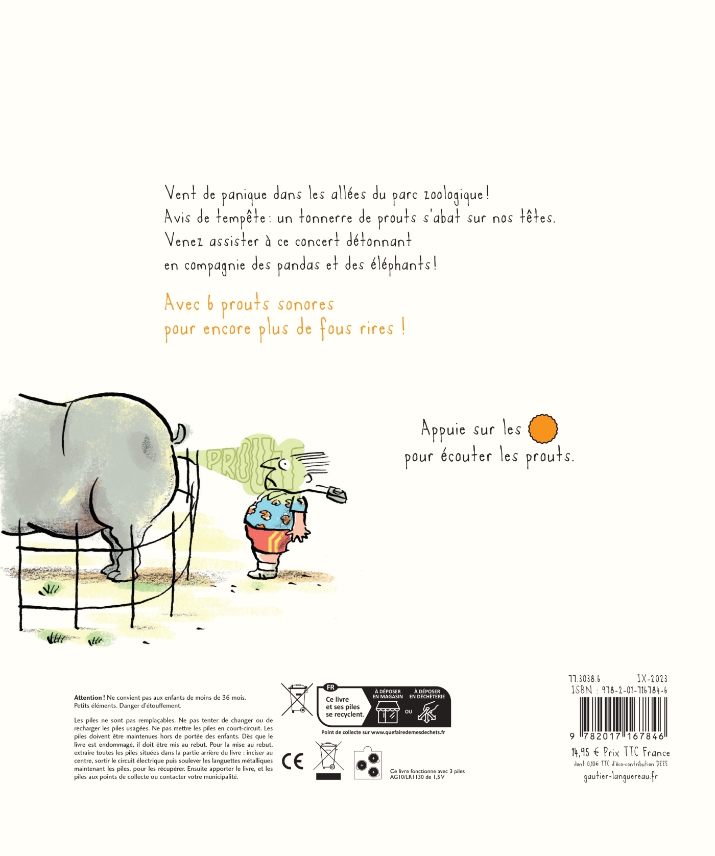 Tonnerre de prouts ! - Livre sonore - Antoine Guilloppé - GAUTIER LANGU.