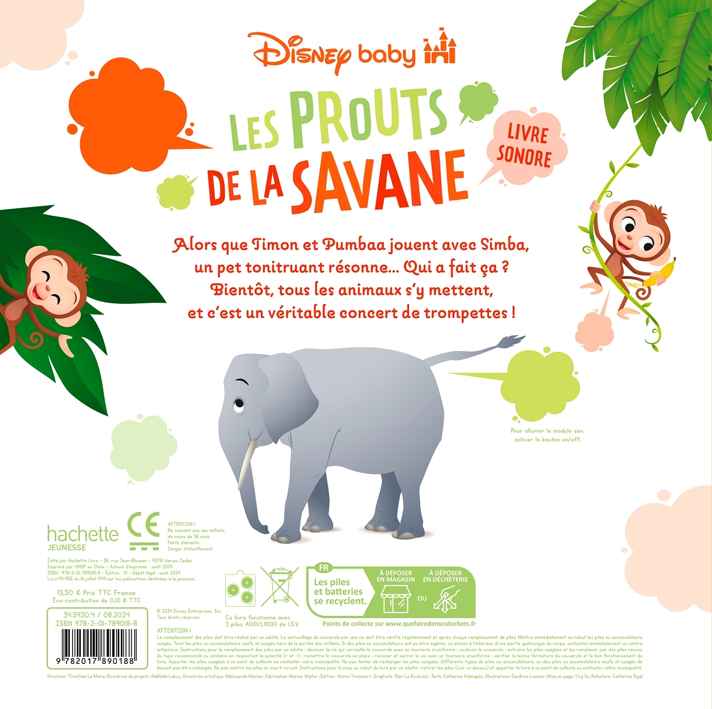 DISNEY BABY - Les Prouts de la Savane - Livre sonore - LE ROI LION -  - DISNEY HACHETTE
