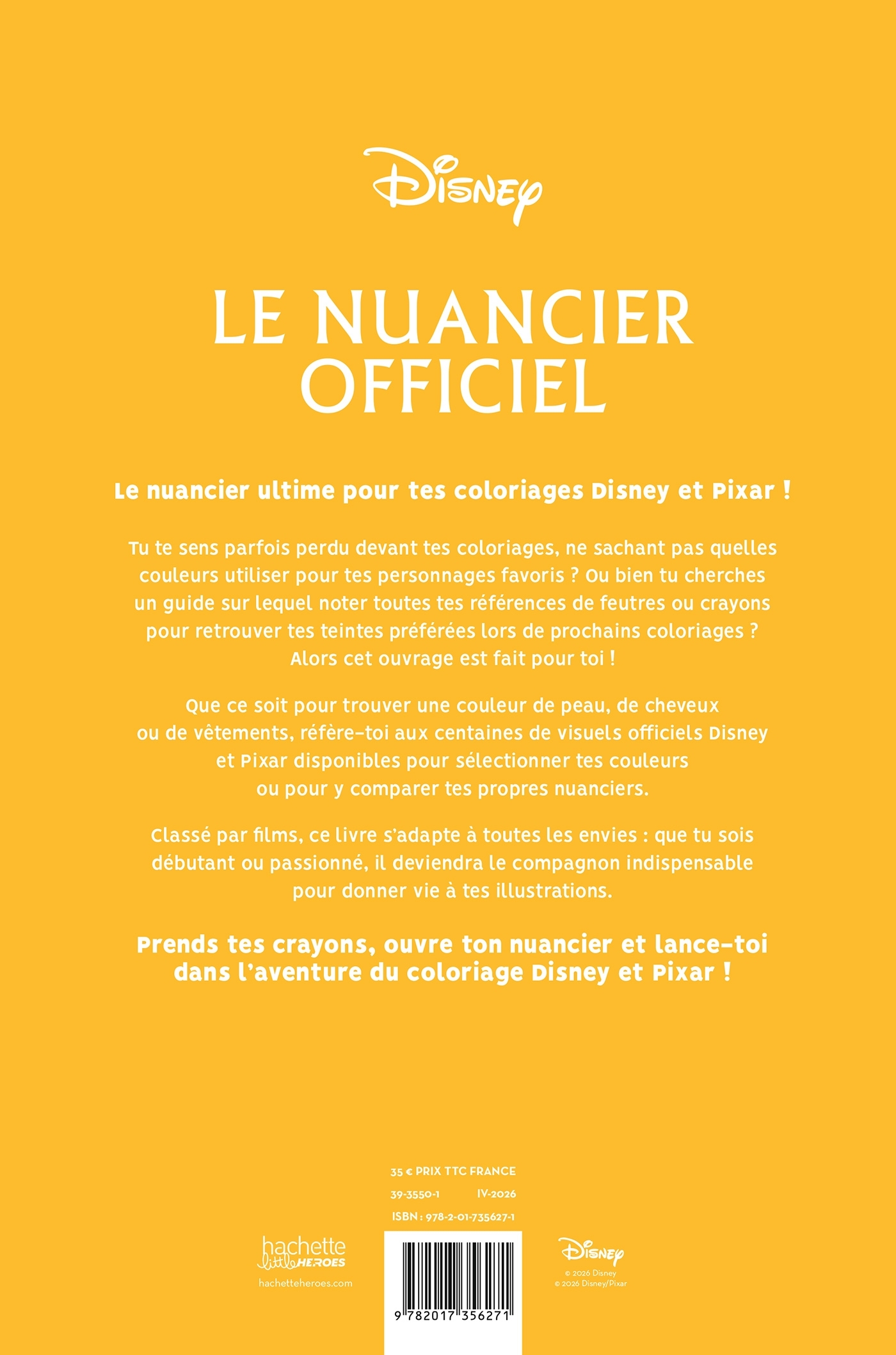 Coloriages mystères - Livre compagnon - Nuancier des personnages Disney -  Disney - HACHETTE HEROES