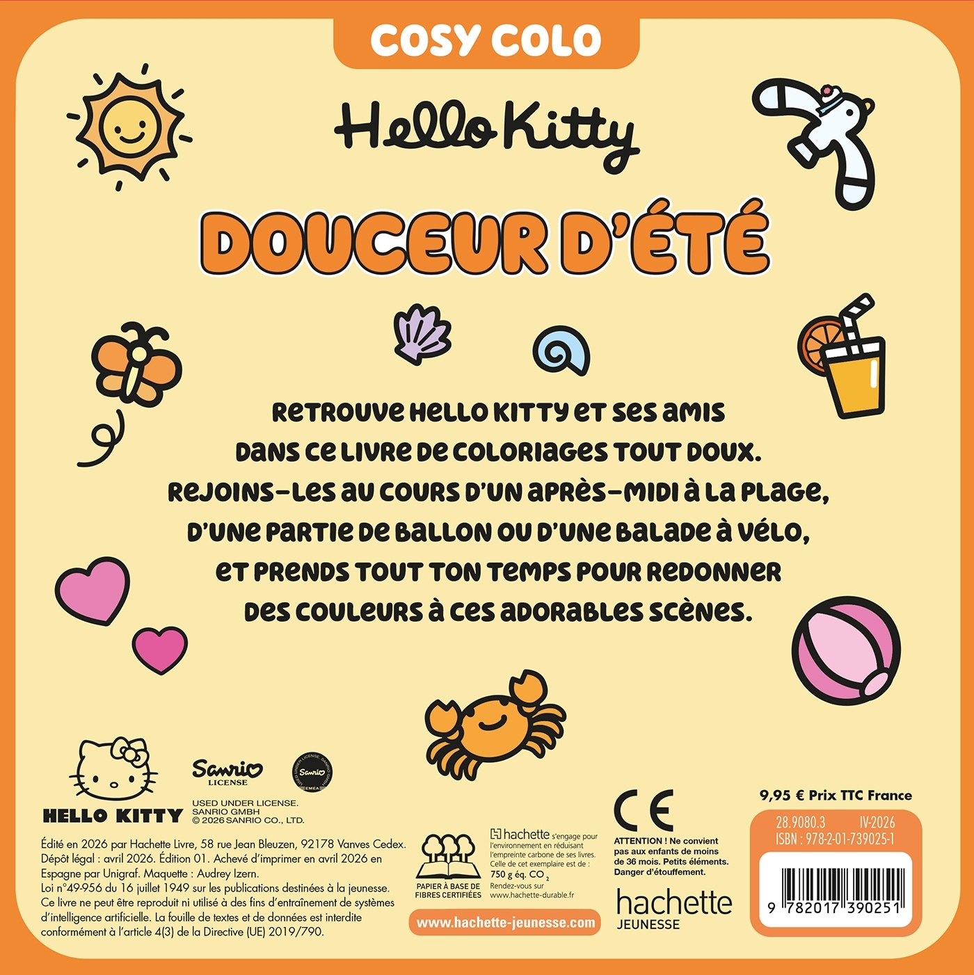 Hello Kitty - Douceur d'été - Cosy Colo -  Sanrio - HACHETTE JEUN.