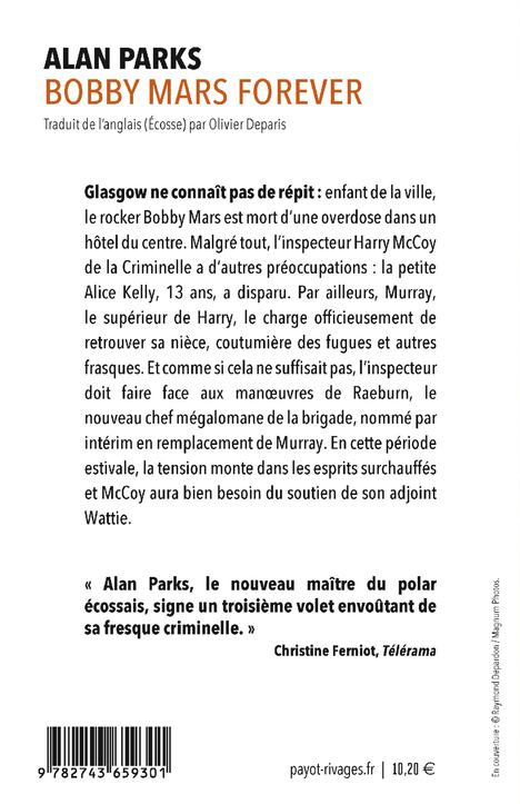 Bobby Mars for ever - Alan Parks - RIVAGES