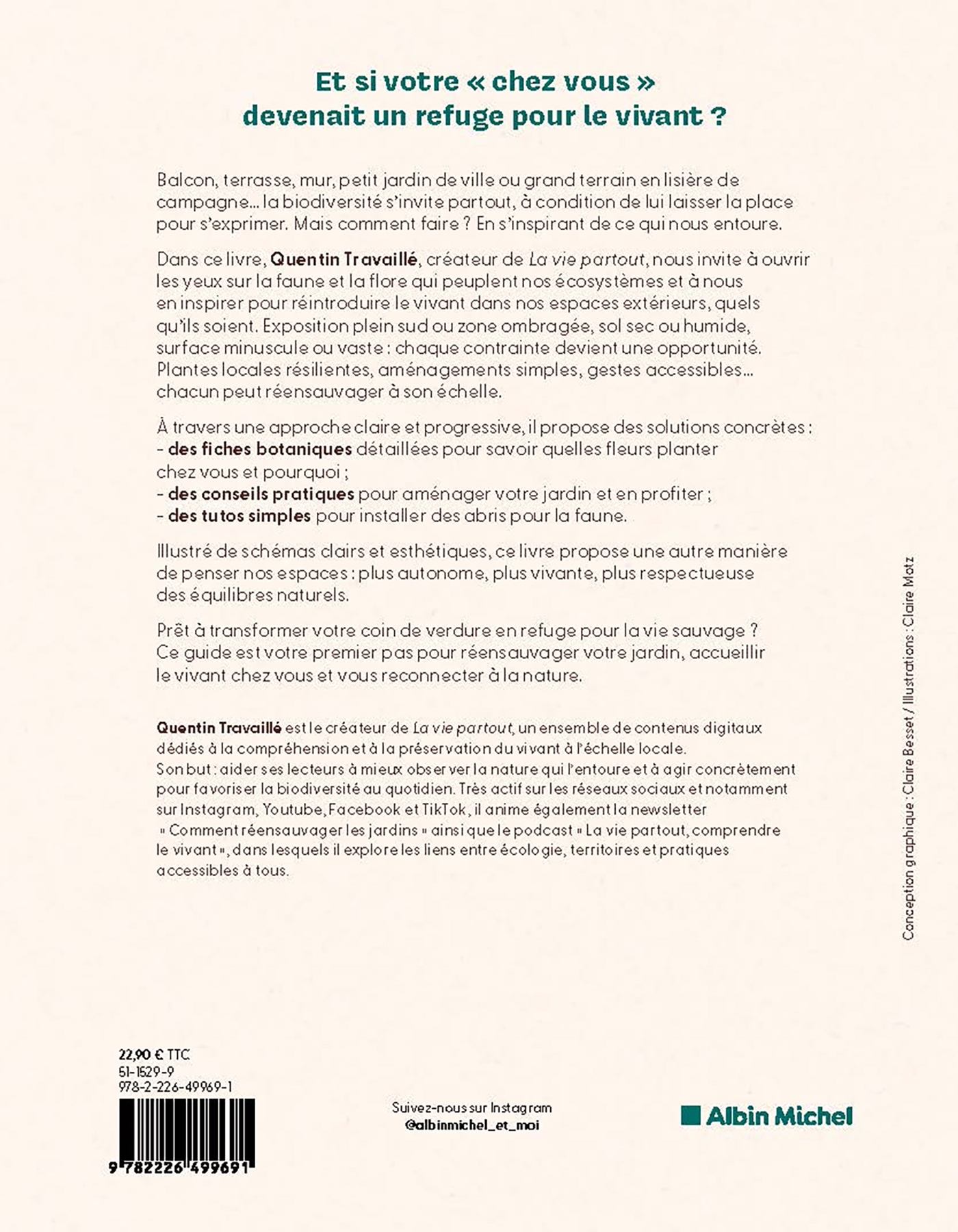 Le Guide pour réensauvager les jardins - Quentin Travaillé,  @laviepartout - ALBIN MICHEL