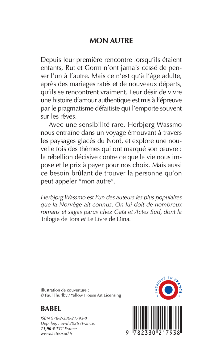 Mon Autre - Herbjørg Wassmo - ACTES SUD