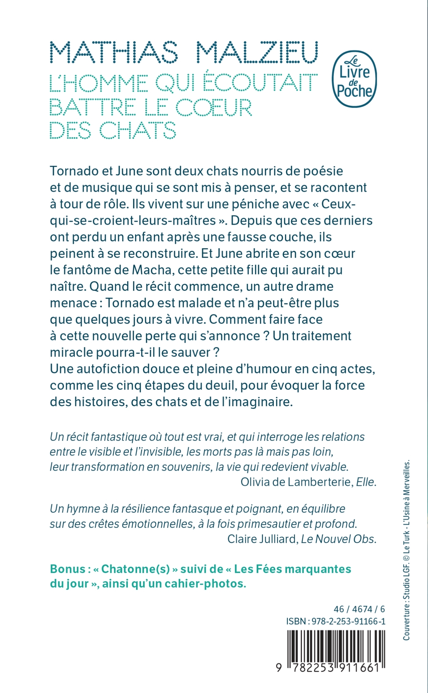 L'homme qui écoutait battre le coeur des chats - Mathias Malzieu - LGF