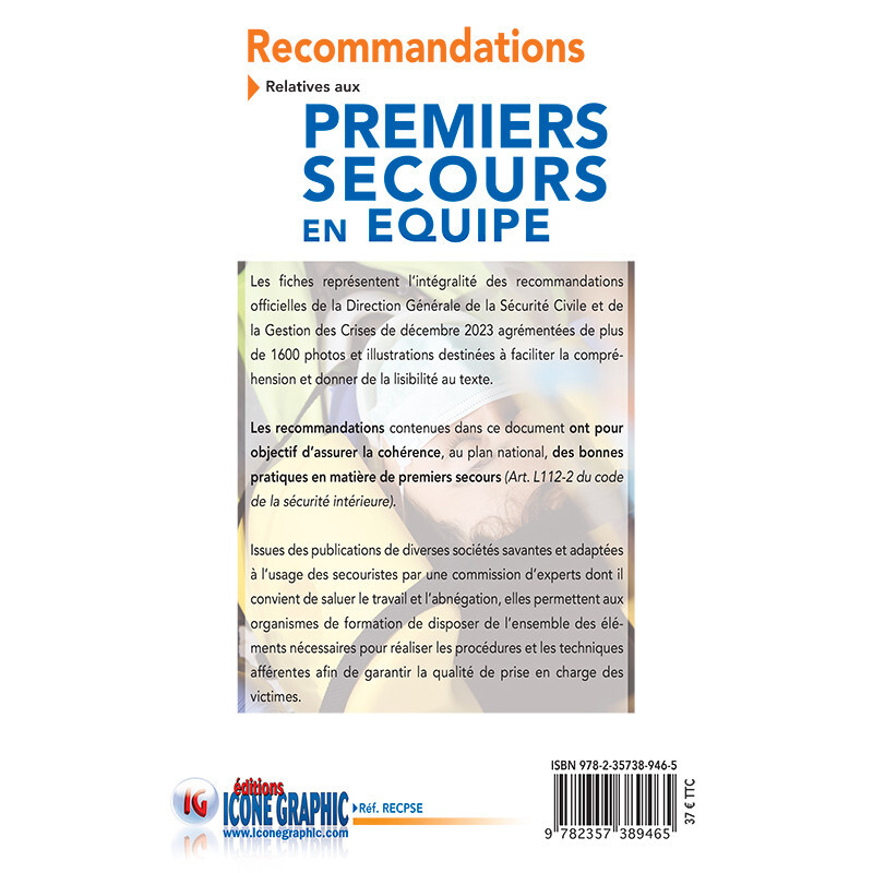 Classeur et fiches "Recommandations 2023 Premiers secours en équipe PSE1/PSE2" -  ICONE GRAPHIC Collectif - ICONE GRAPHIC