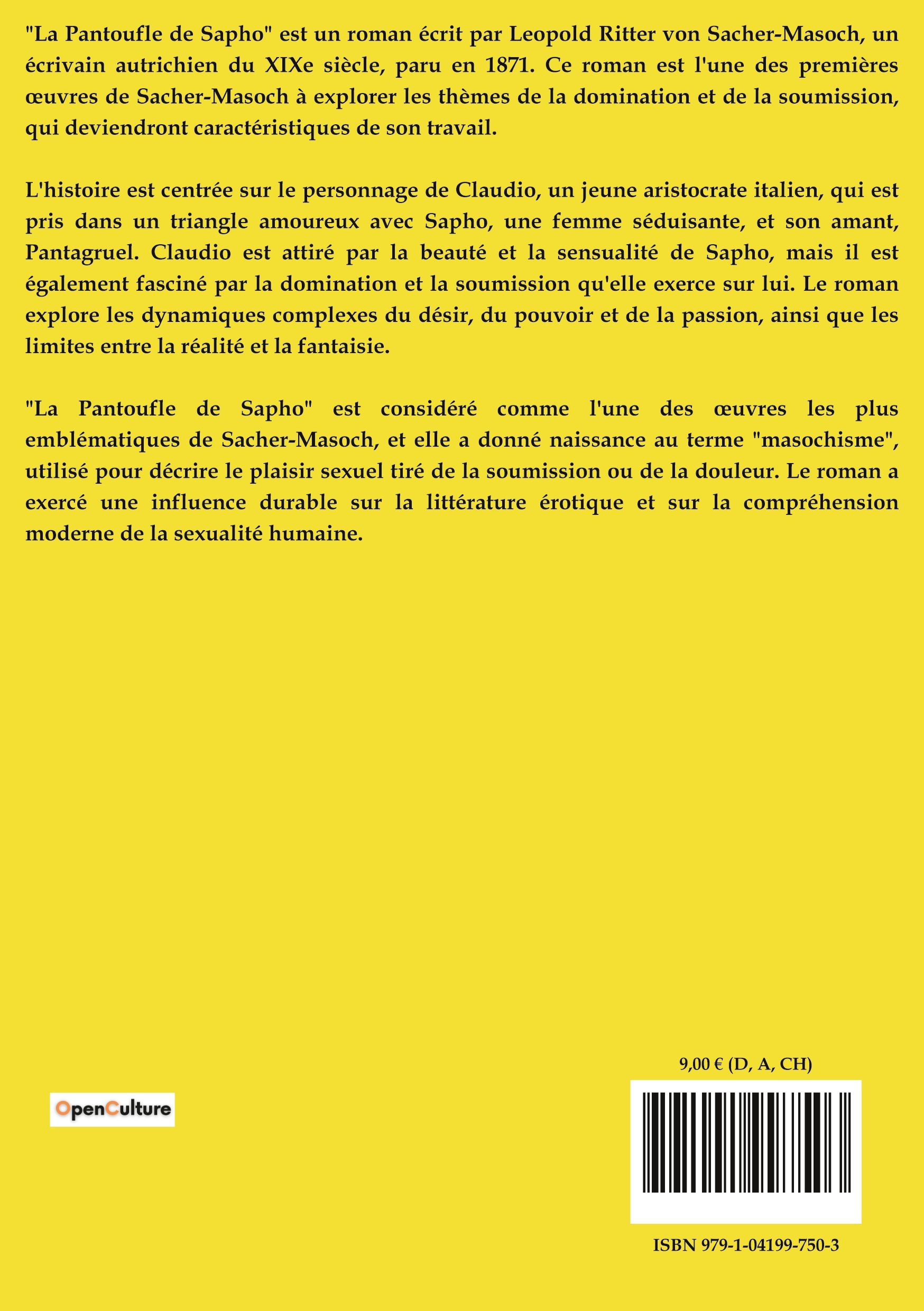 La Pantoufle de Sapho - Leopold Ritter von Sacher ­Masoch - CULTUREA