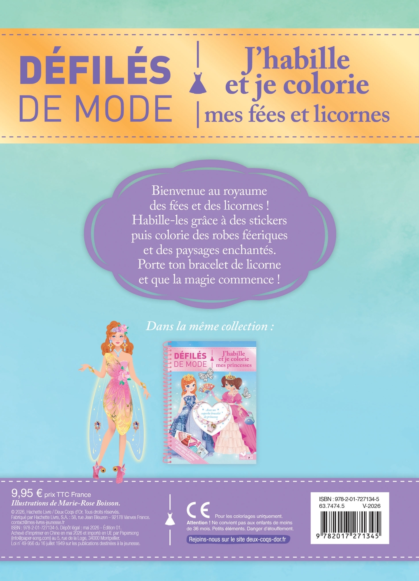 Défilés de mode - J'habille et je colorie mes licornes et fées -  - DEUX COQS D OR