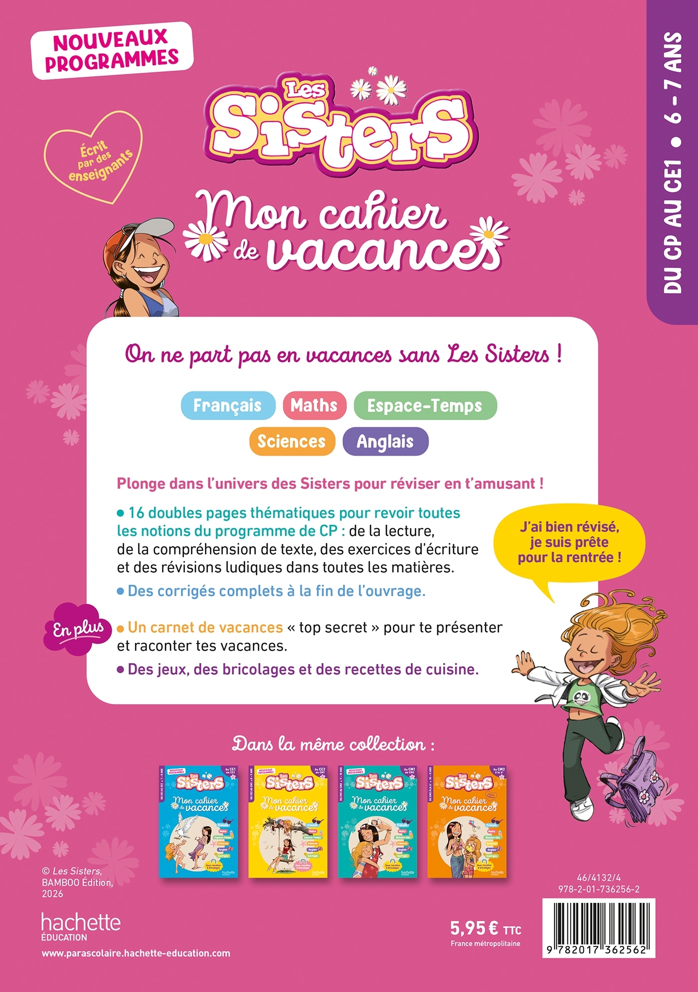 Les Sisters - Mon cahier de vacances 2026 - CP / CE1 - Clara Morena-Beuken - HACHETTE EDUC