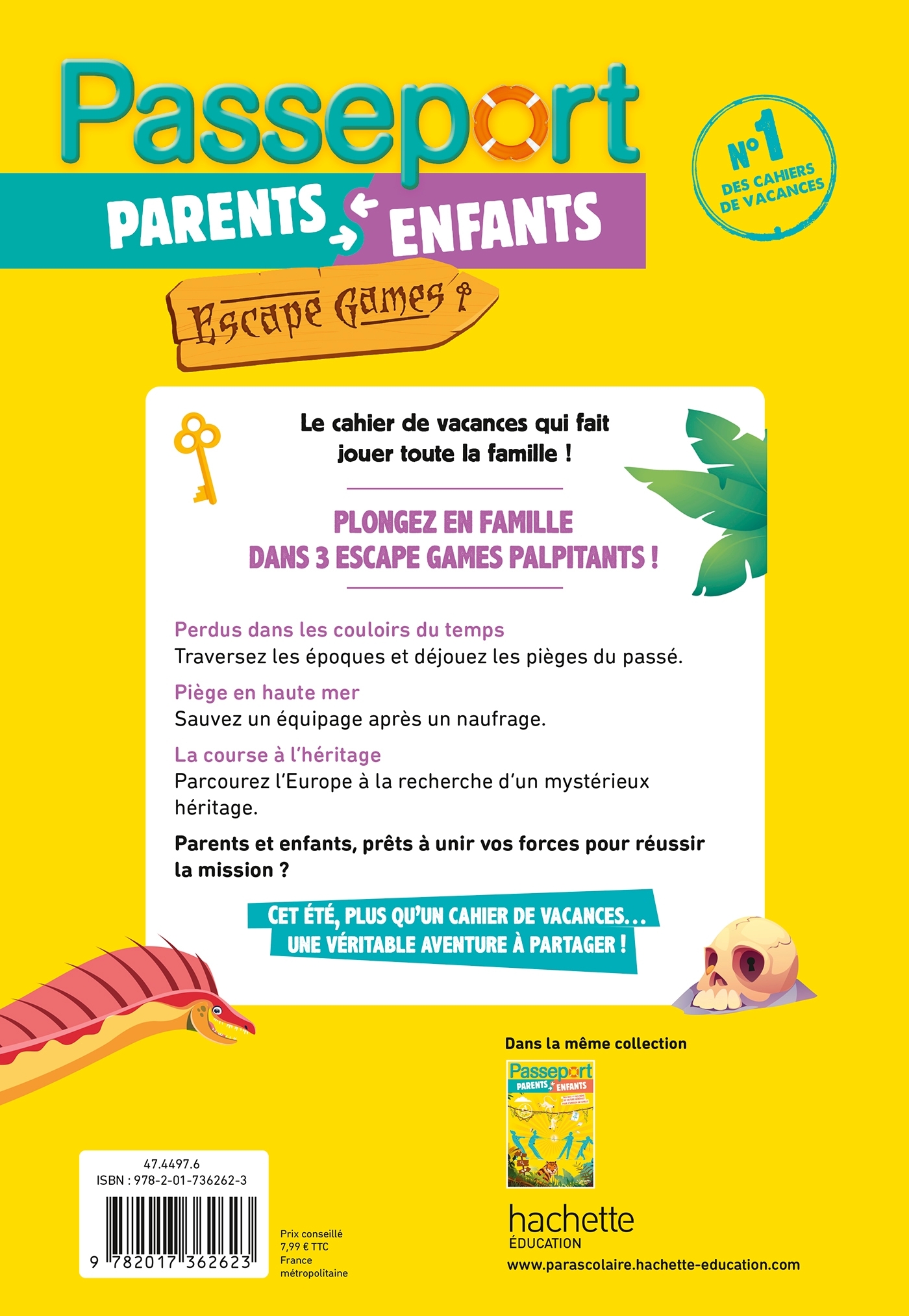 Passeport Enfants et parents - Escape games - Cahier de vacances 2026 - Sandra Lebrun - HACHETTE EDUC