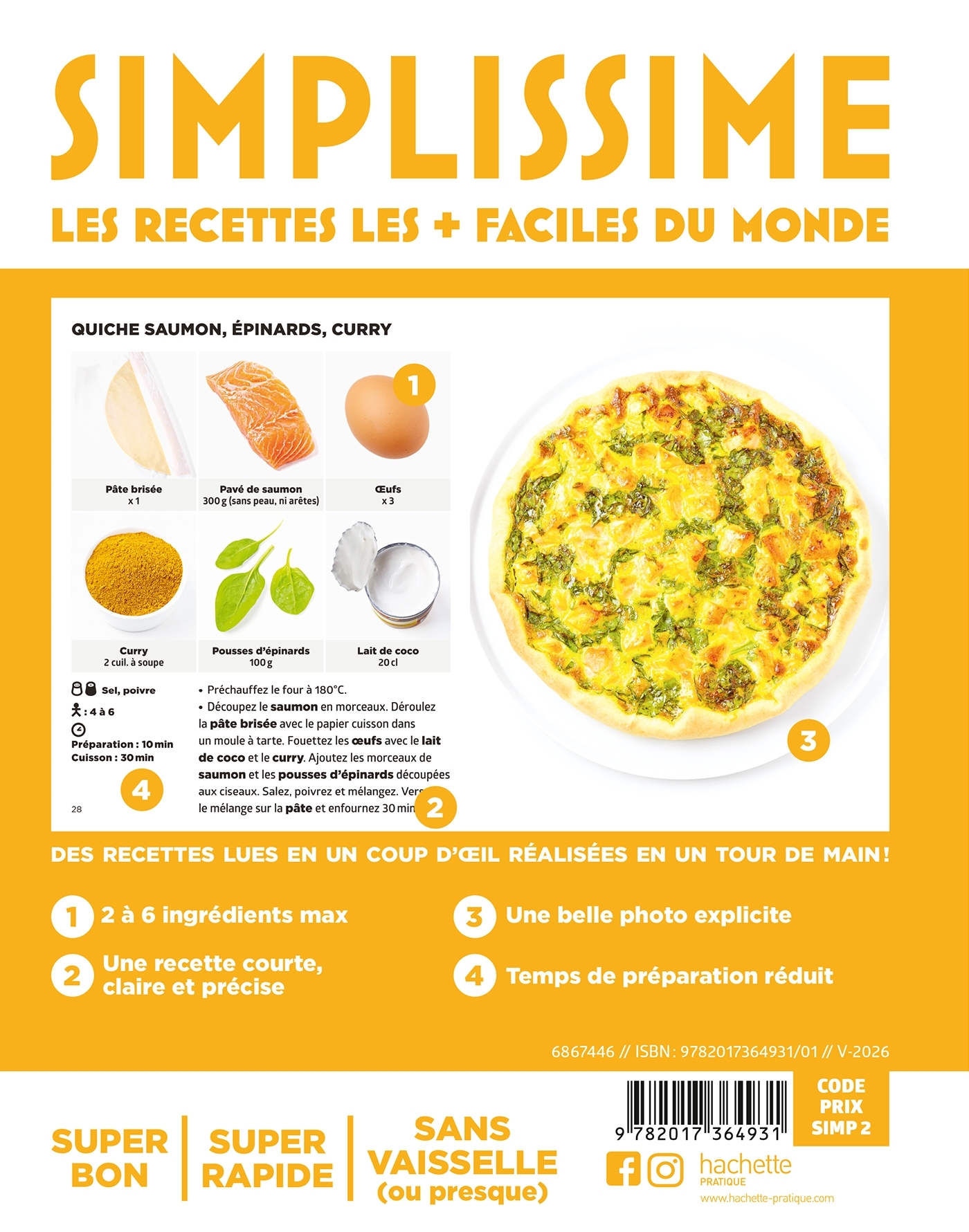 Simplissime - Quiches et Cakes - Jean-François Mallet - HACHETTE PRAT