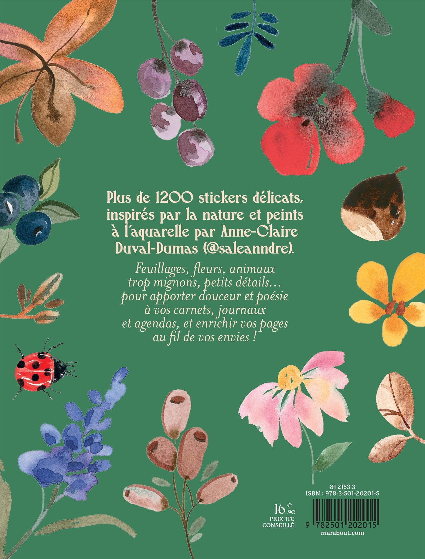 Stickers Fleurs et Forêt -  ANNE-CLAIRE DUVAL-DUMAS - MARABOUT
