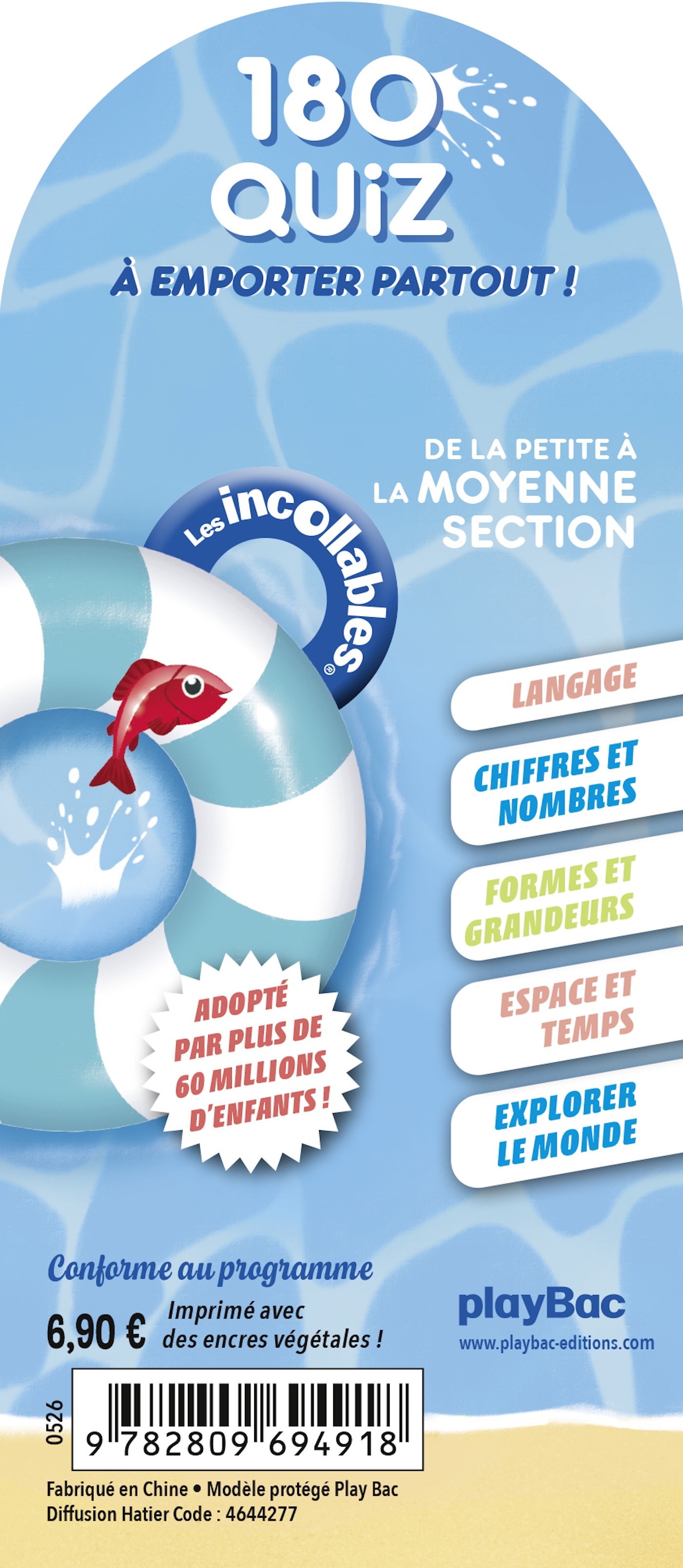 Les Incollables - 180 quiz pour réviser - De la PS à la MS - 3/4 ans -  Play Bac Éditions - PLAY BAC