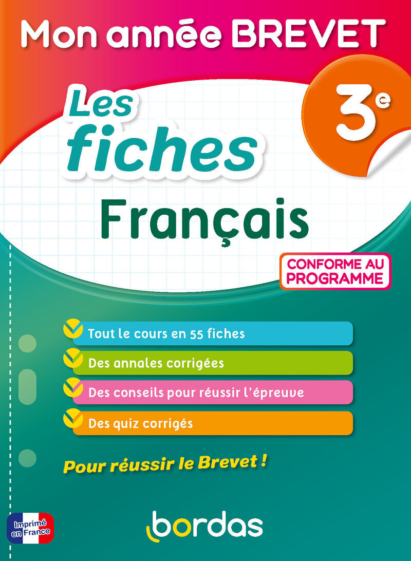 Mon Année Brevet Les fiches Français 3e - Thomas Gargallo - BORDAS