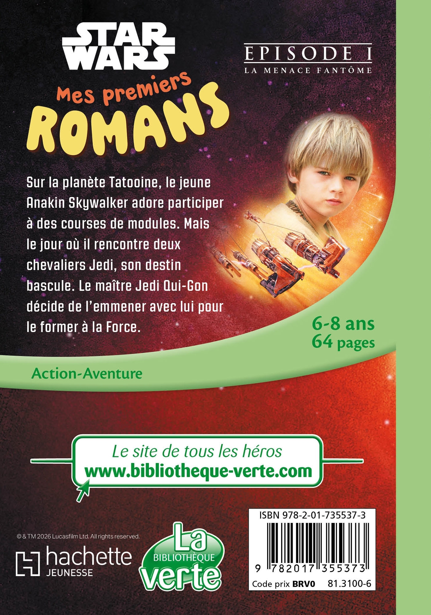 Mes premiers romans Star Wars, Tome 01 - La menace fantôme -   - HACHETTE JEUN.