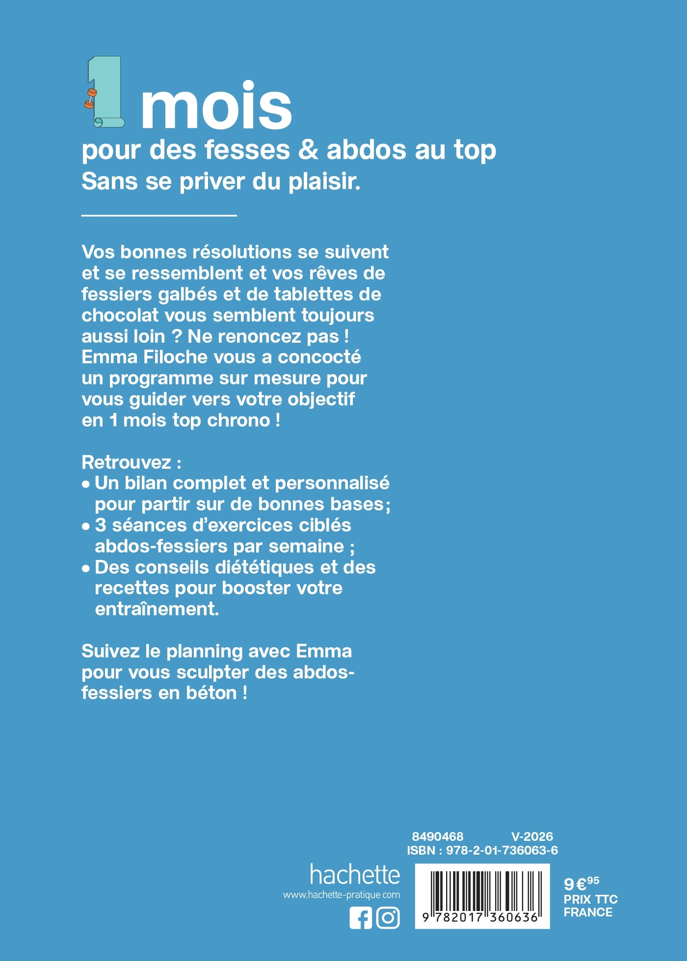 1 mois pour des fesses & abdos au top -  Emma Fitness Goal, Emma Filoche - HACHETTE PRAT